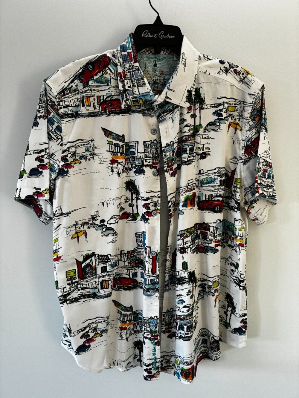 Robert Graham SAO PAULO City Print Short Sleeve Shirt 2XL